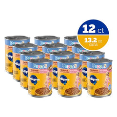 Pedigree cachorros lata 13oz con pollo, textura suave para comidas fáciles.