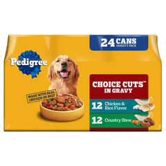 Pedigree cortes en salsa lata: trozos tiernos para perros adultos.