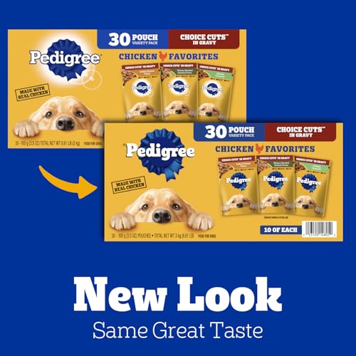 Pedigree Cortes Seleccionados en Salsa Filete Mignon, bolsa 3-5oz, sabor sabroso y jugoso.
