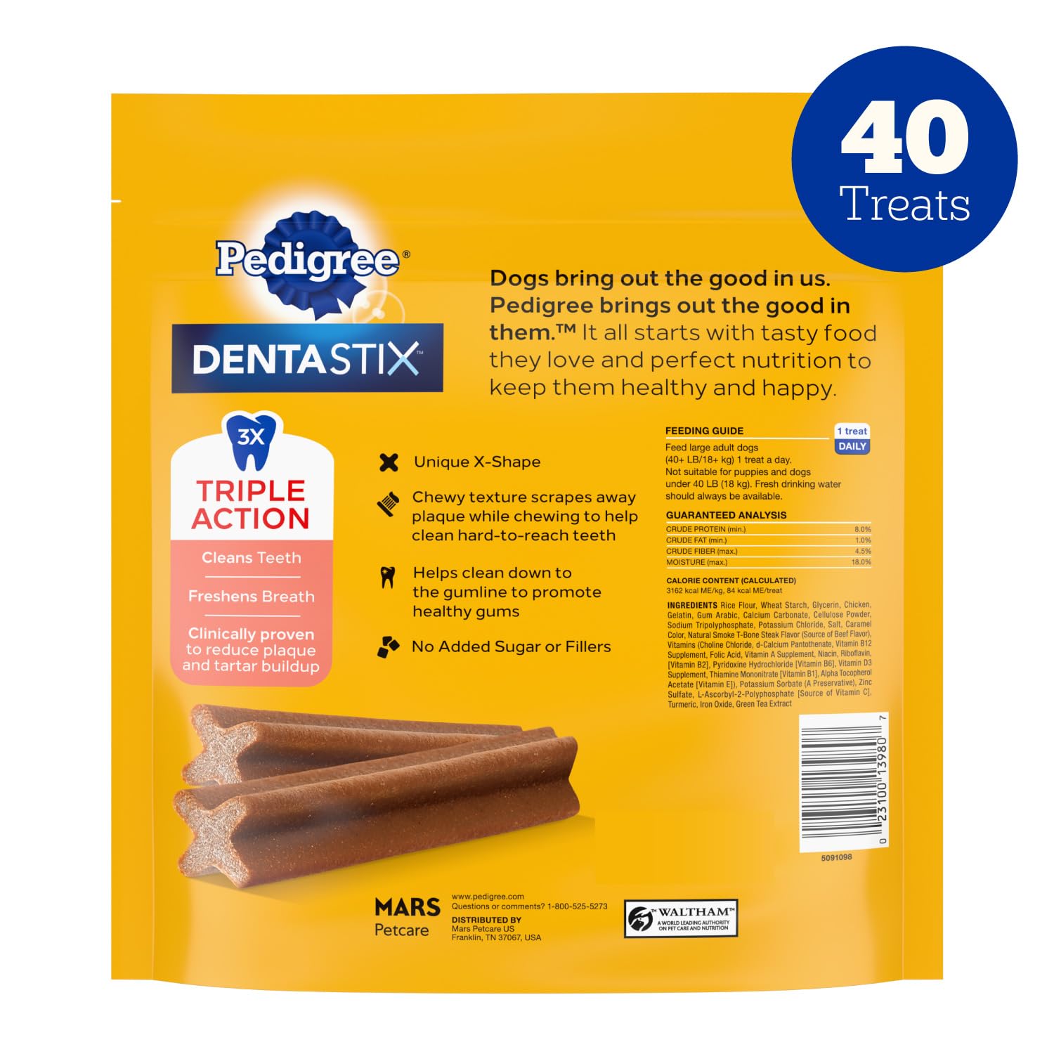 Pedigree Dentastix como premio o entrenamiento para perros grandes.