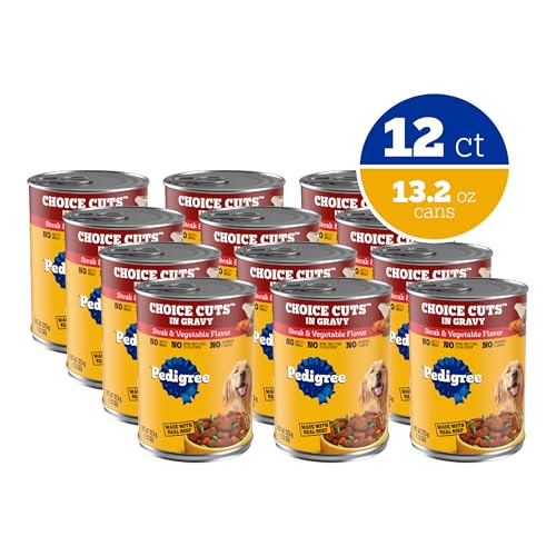 Pedigree: lata de comida húmeda para perro adulto, sabor bistec con verduras.