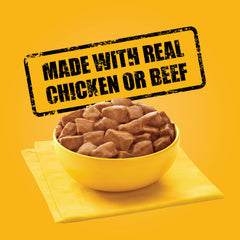 Pedigree Puppy Morsels con carne, frente que resalta trozos reales.