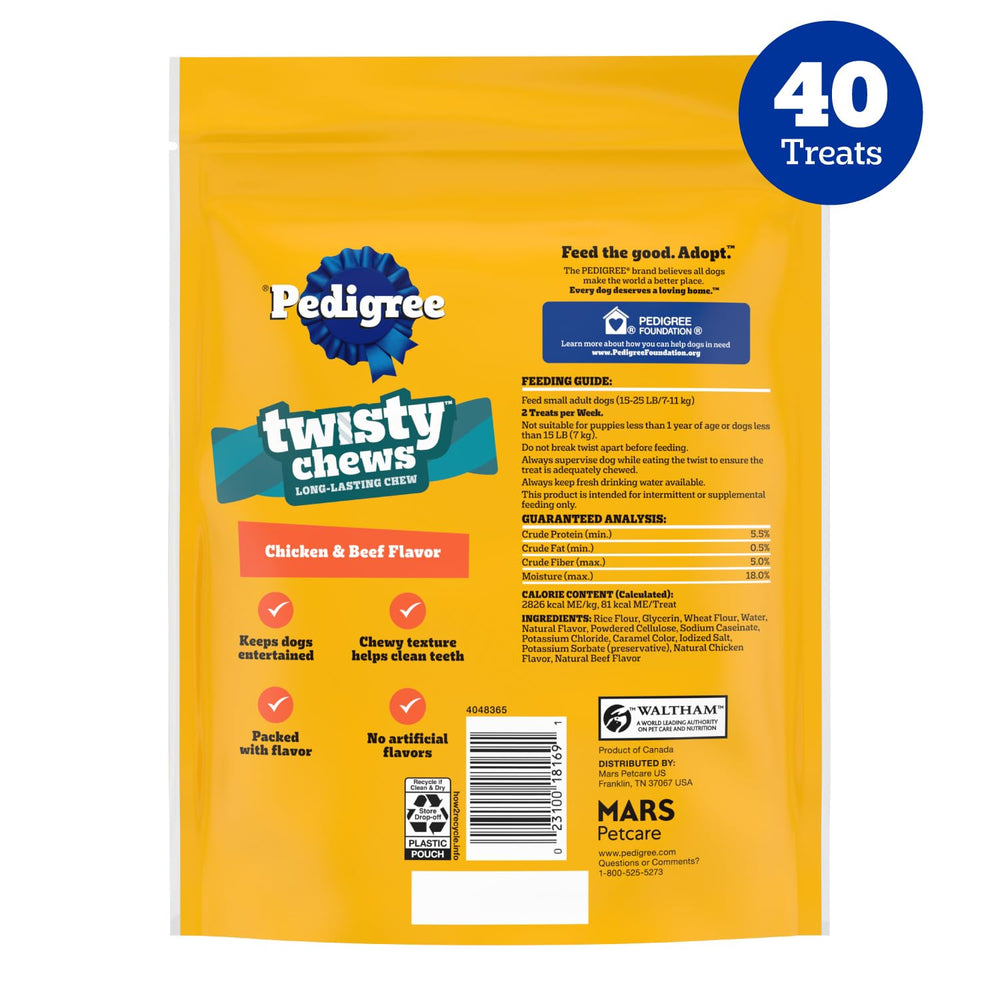 Pedigree Twisty Chews: sabor y entretenimiento en cada mordisco para perros.