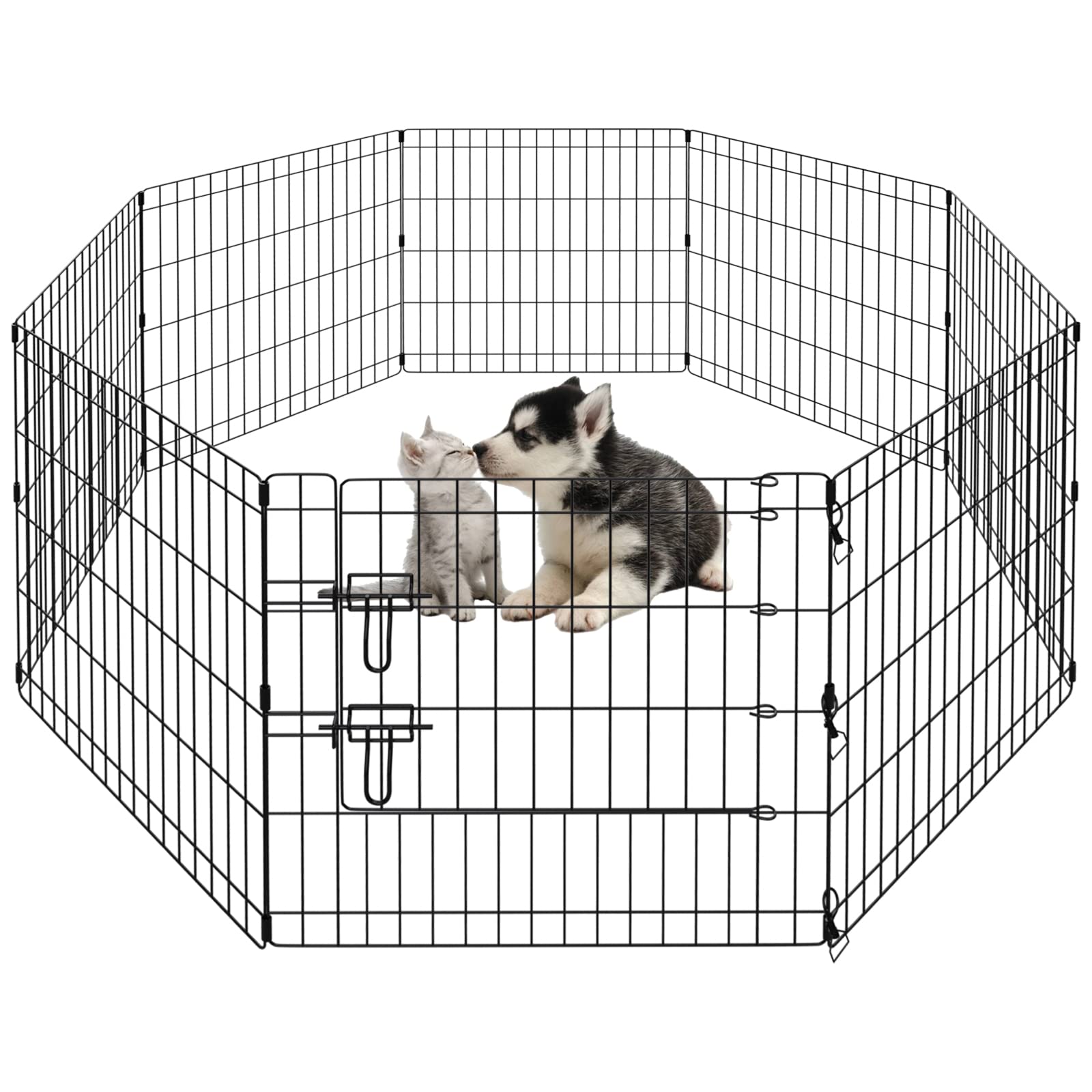 PEEKABOO corral perros 8 paneles 24 pulgadas, espacio seguro para juego.