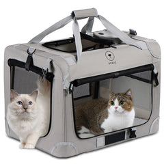 Pegic transportín extragrande para gatos, vista de configuración rápida para dos felinos