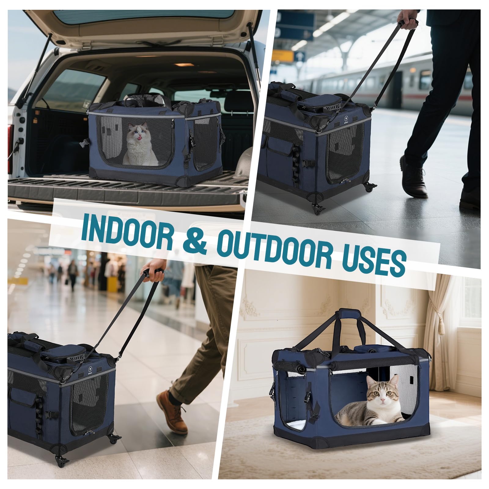 Pegic bolsa transportín plegable para guardado fácil en maletero.
