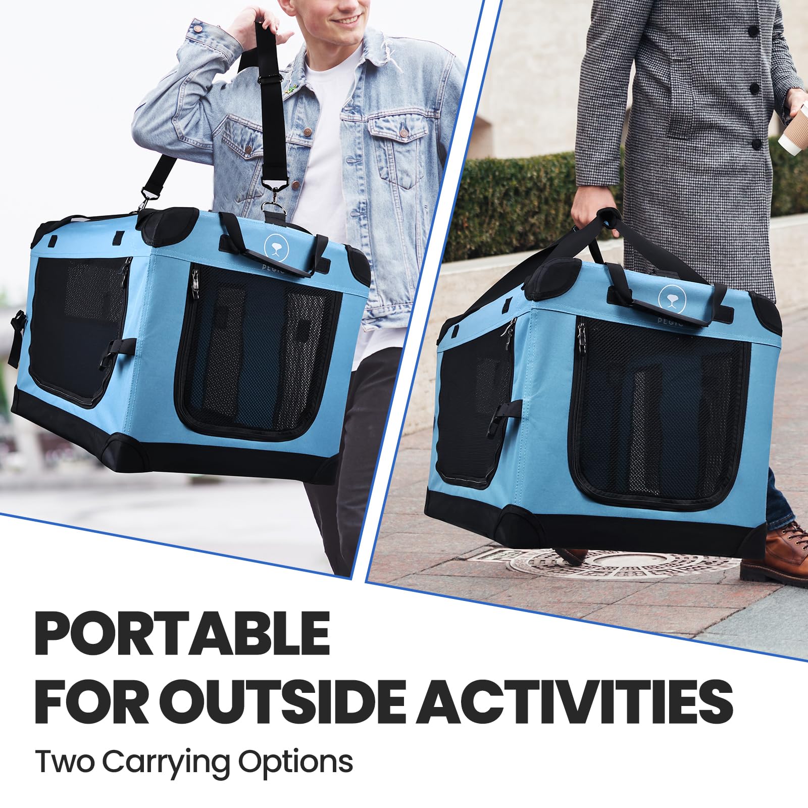 Pegic transportín para gatos y cachorros, uso interior y exterior.