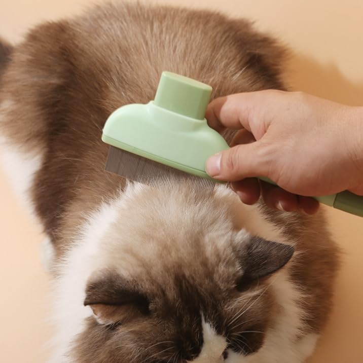 Peine quita pelo para mascotas, dos caras, mango ergonómico para agarre estable