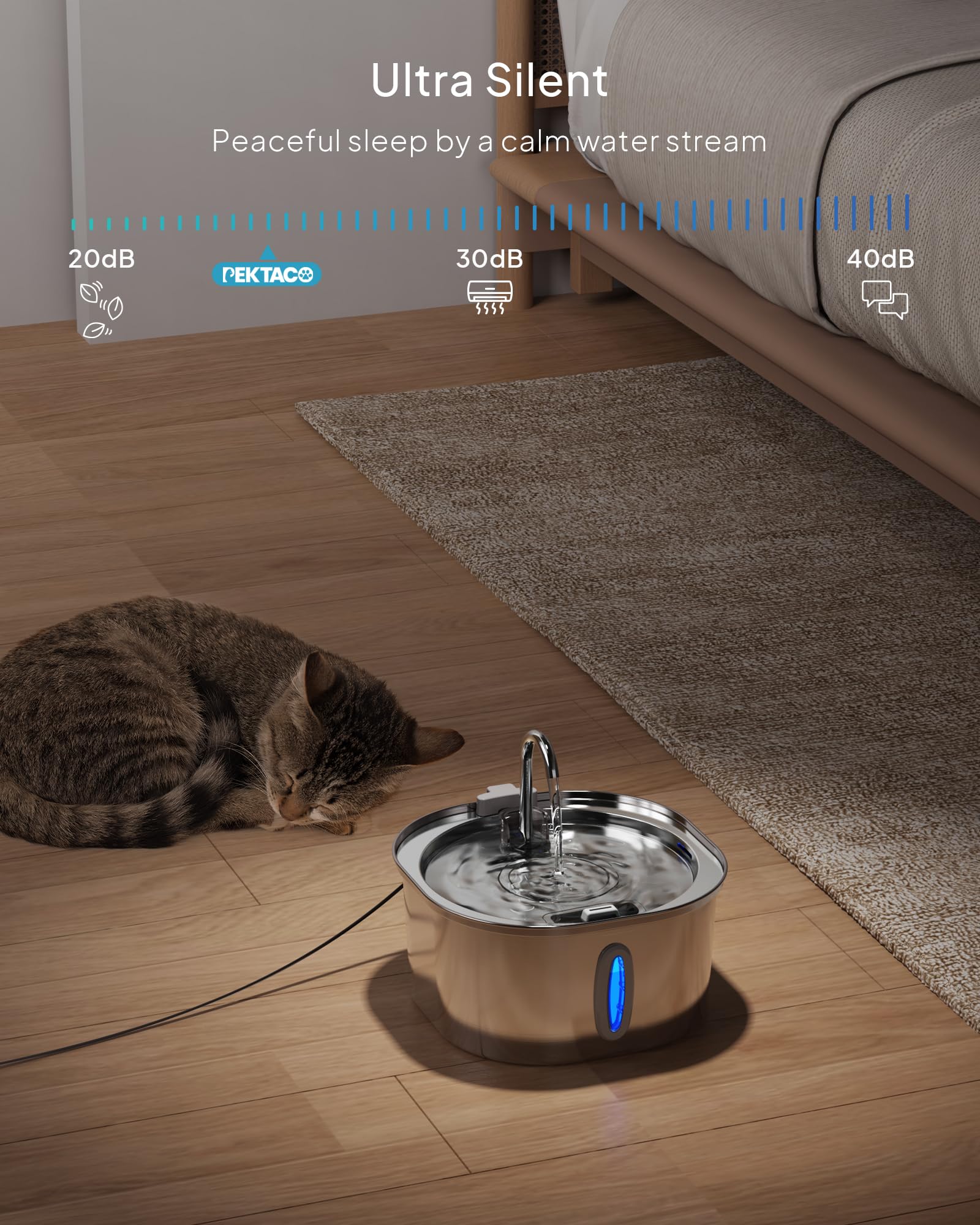 PEKTACO gran capacidad 3.2L, perfecta para hogares con varias mascotas.