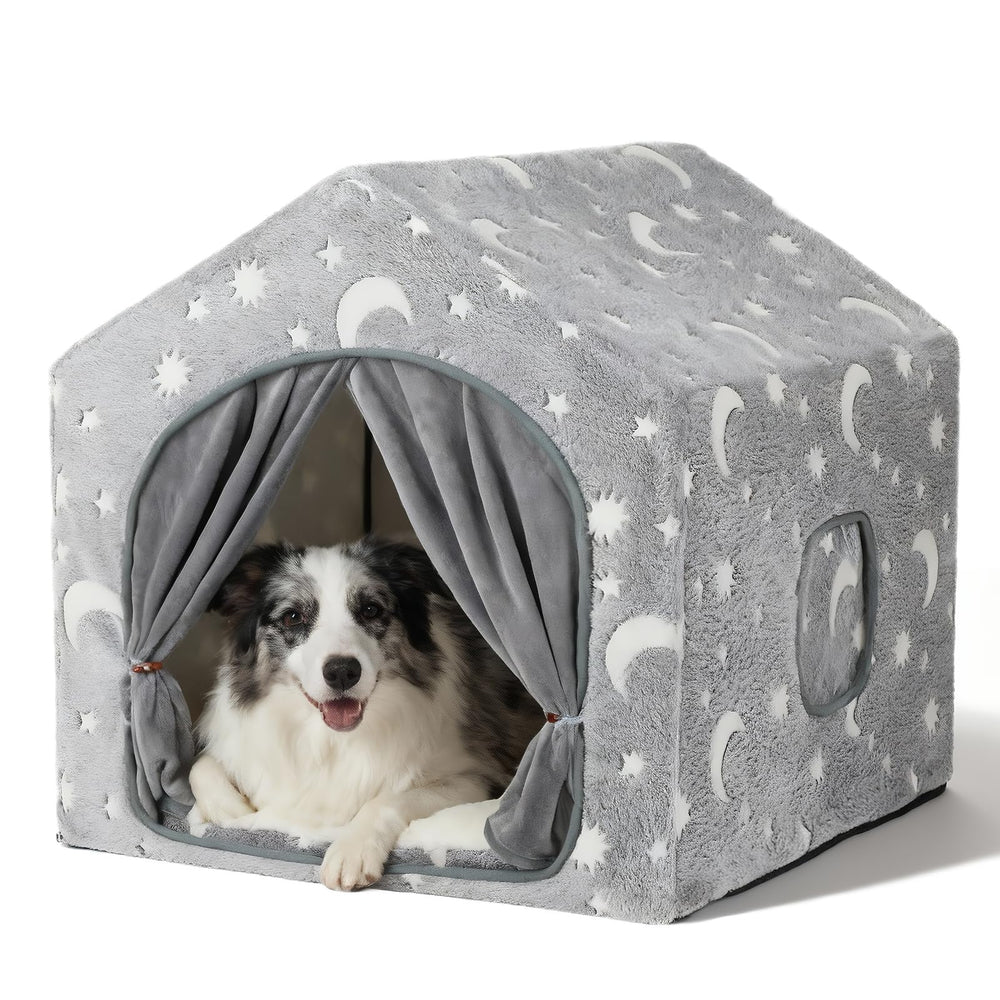 Pelemee casa interior para perro con amplio espacio para relajarse.