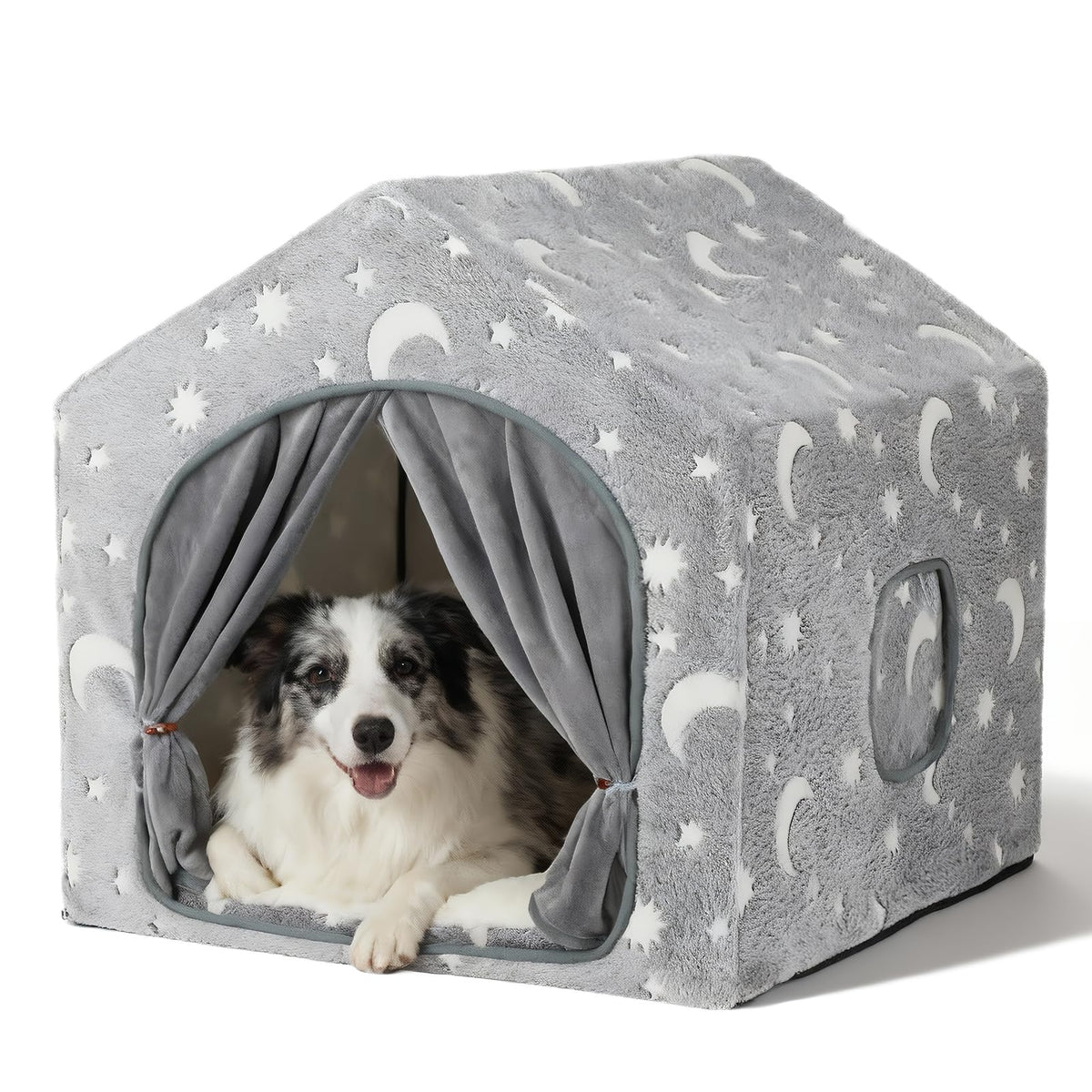 Pelemee casa interior para perro con amplio espacio para relajarse.
