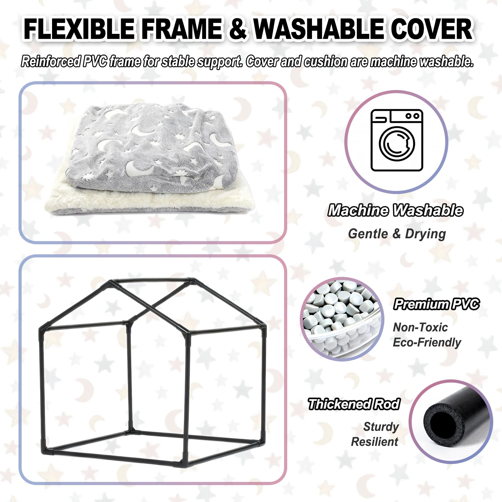 Pelemee funda lavable de doble capa para limpieza fácil.