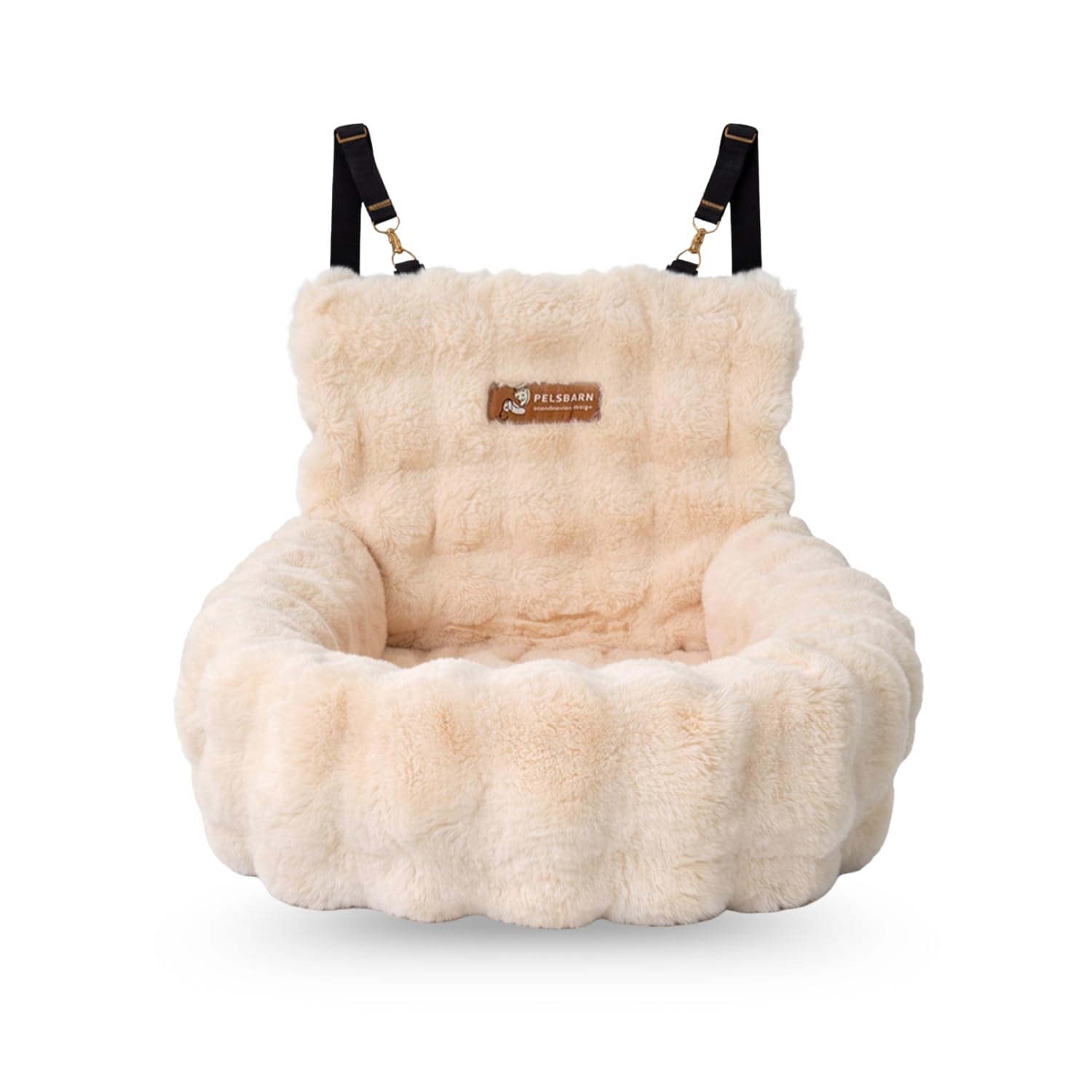 Pelsbarn cama-coche-lujo beige funda: confort suave durante el viaje