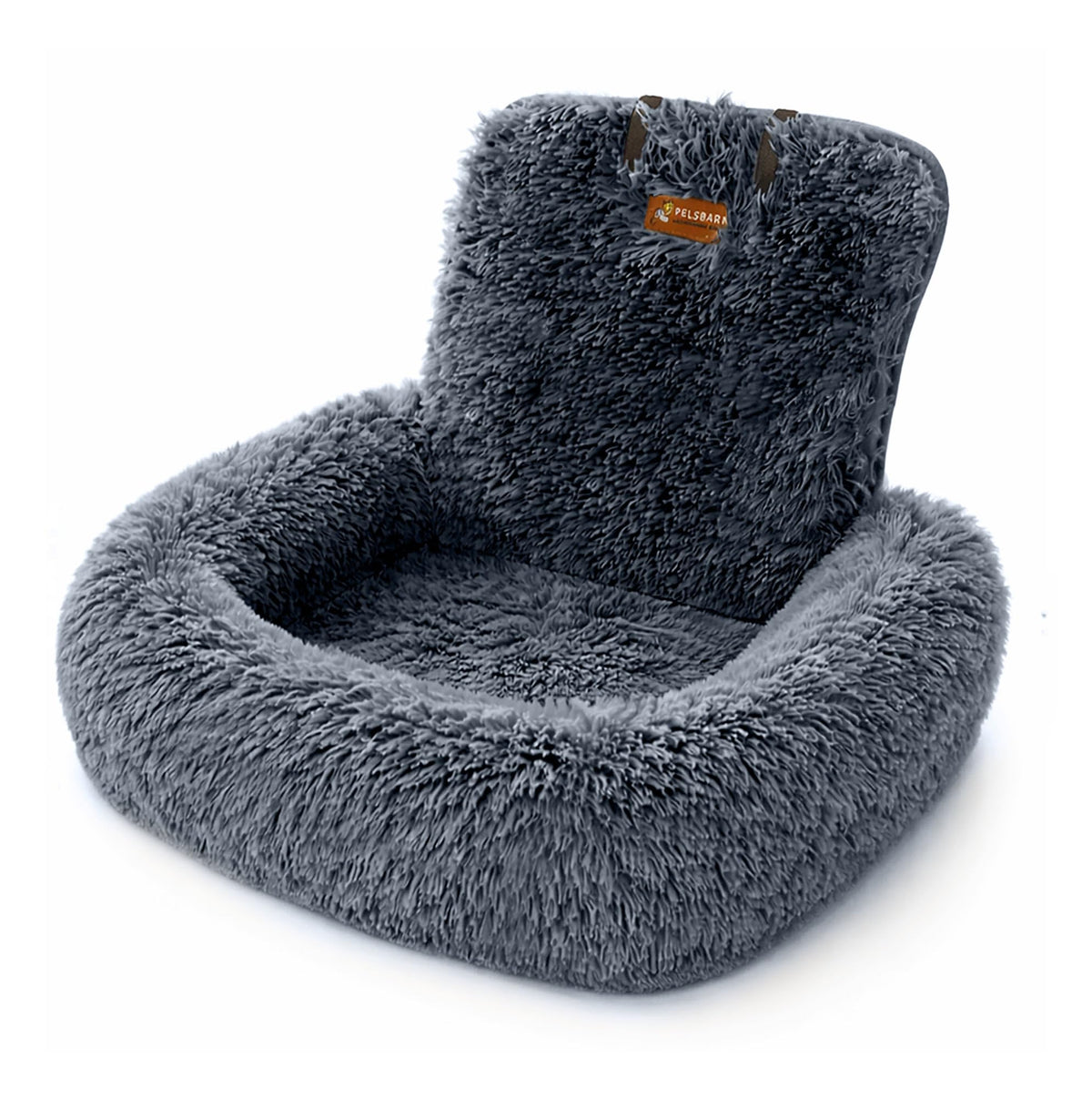 Pelsbarn Soft Comfortable: cama de coche para perros en gris oscuro, descanso seguro.