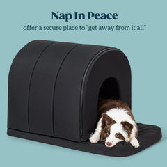 Pelzin casa para perros - exterior impermeable, superficie fresca para días húmedos.