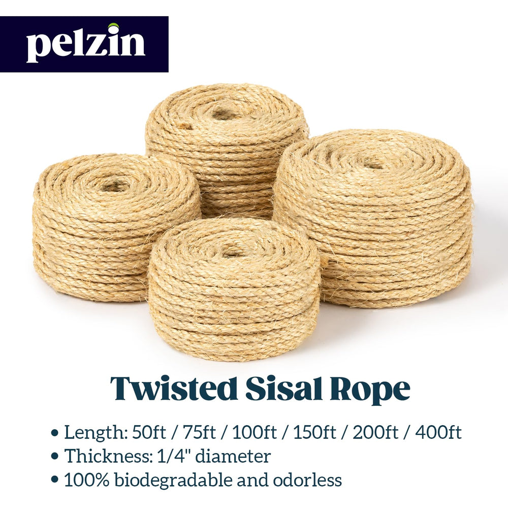 Pelzin sisal para proyectos caseros felinos, juguetes y estructuras.