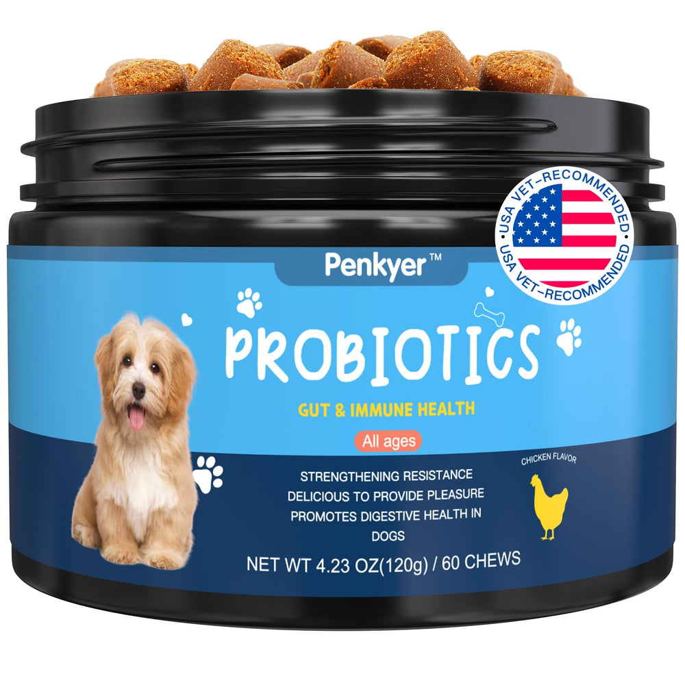 Penkyer Probiotics para perro en frasco, favorece la salud digestiva.
