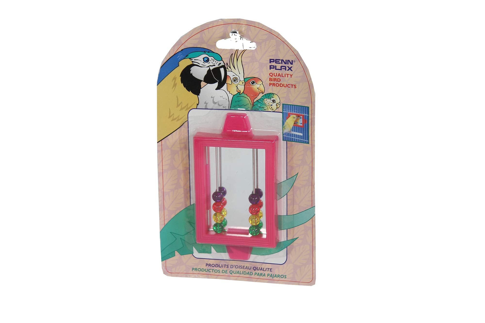 Penn-Plax Bird Life, espejo con cuentas: estimula la curiosidad de las aves.
