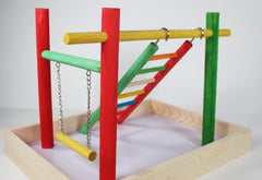 Penn-Plax Bird Life Playpen con escalera de seis peldaños para ejercicio seguro.
