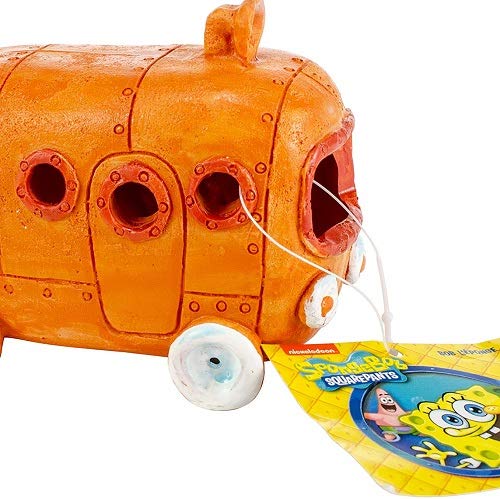 Penn-Plax Bob Esponja Autobús Bikini Bottom, ambiente temático para acuario más alegre
