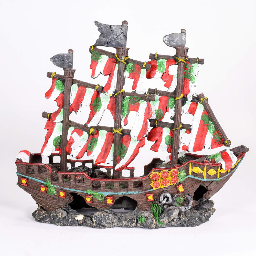 Penn-Plax Deco-Replicas barco naufragio rayado base resistente, estabilidad para decoraciones grandes
