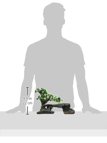 PENN-PLAX Deco-Replicas Bonsai con hojas verdes: refugio visual y pasaje para nadar.