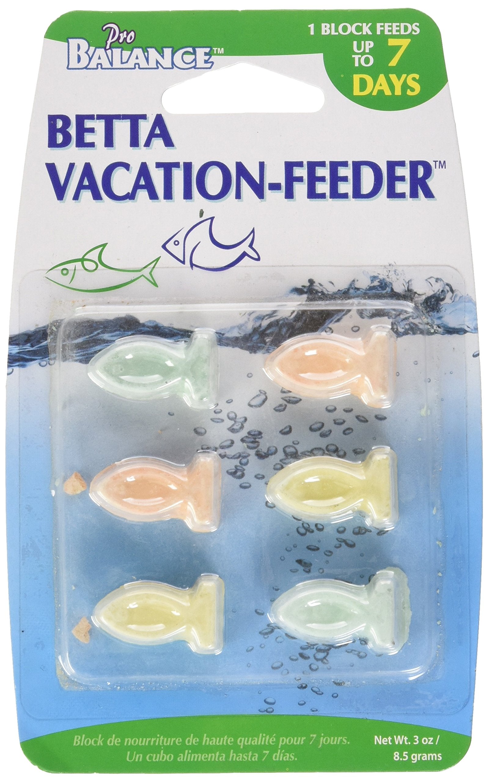 Penn Plax Pro Balance Betta Blocks, caja del producto facilita almacenamiento y organización de la alimentación.