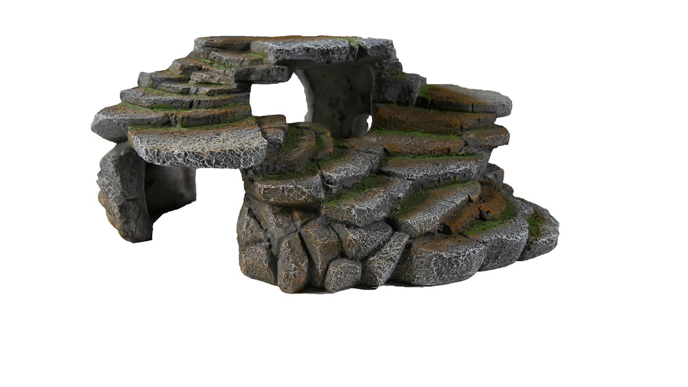 PENN-PLAX Reptology Shale Scape entradas y salidas para movilidad y juego.
