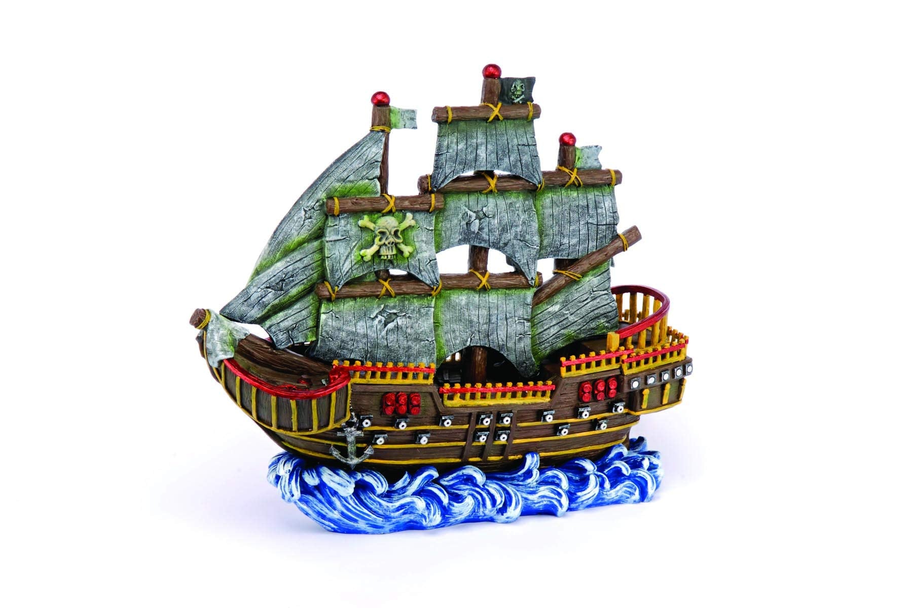 Penn-Plax Wave-Runner barco pirata, decoracion central para acuario grande