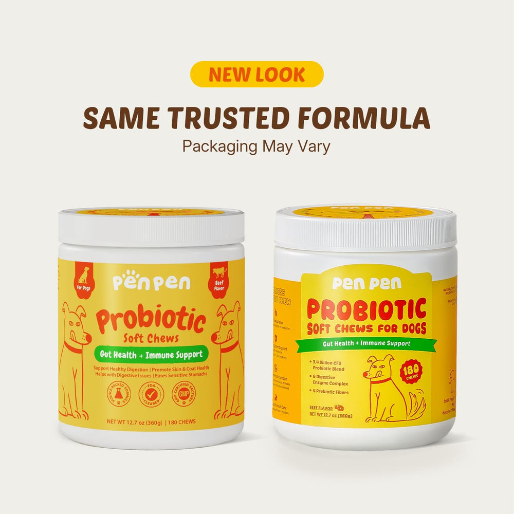 Probióticos para perros PENPEN: gomitas sabor ternera, sabor agradable y fácil de administrar.