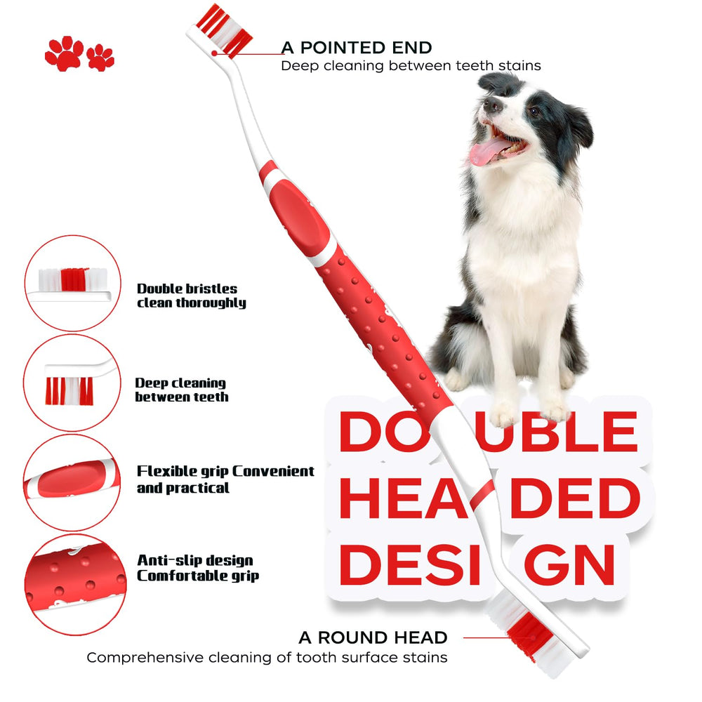PenVinoo cepillo dental azul para perros facilita el acceso a zonas profundas.