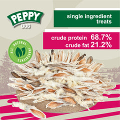PEPPY DOG Orejas de conejo deshidratadas: sabor natural y digestión suave.
