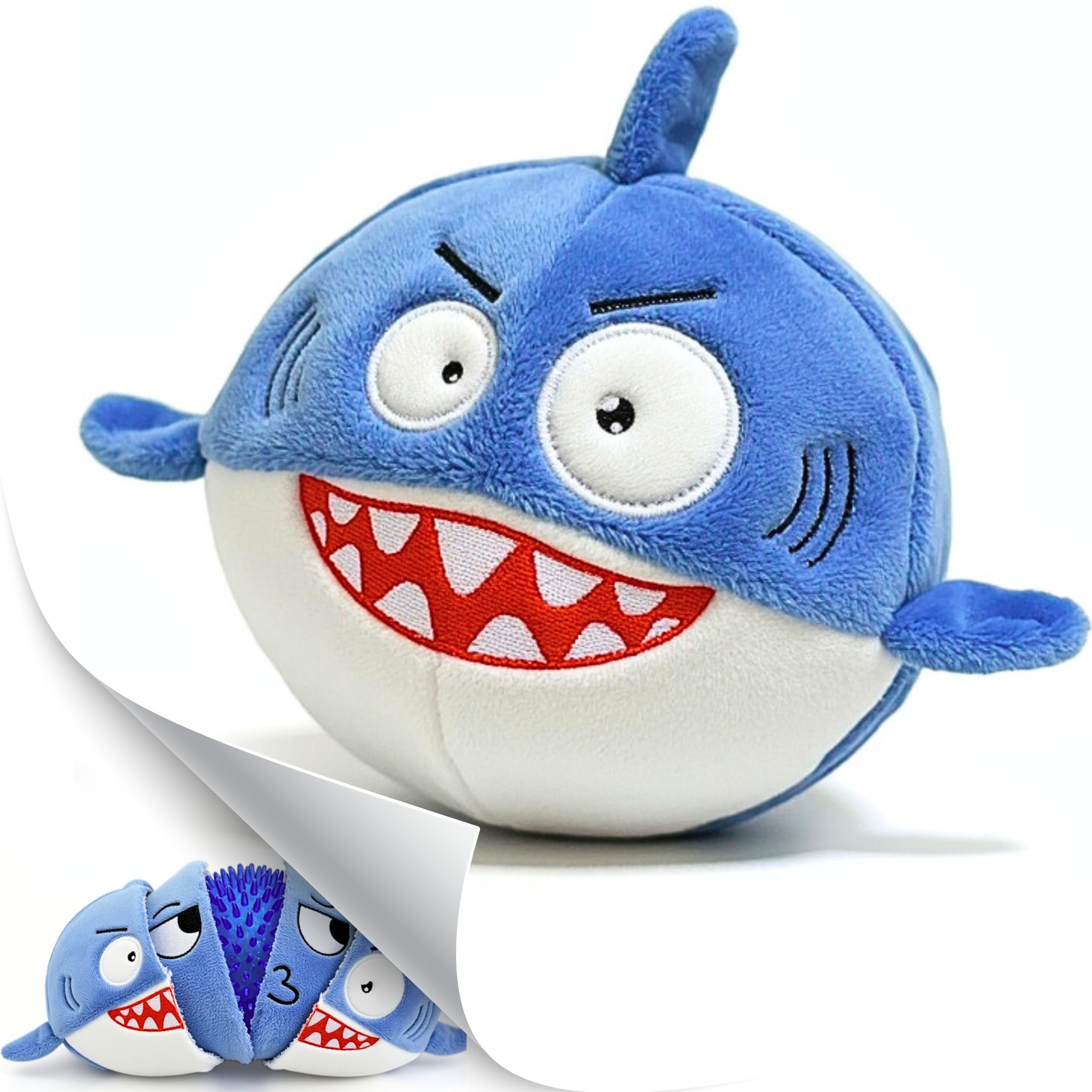 PeppyPawz Sharky 3 en 1, peluche sonoro para juego interactivo.
