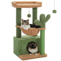 PEQULTI arbol cactus para gatos 4 en 1, espacio versátil para descansar