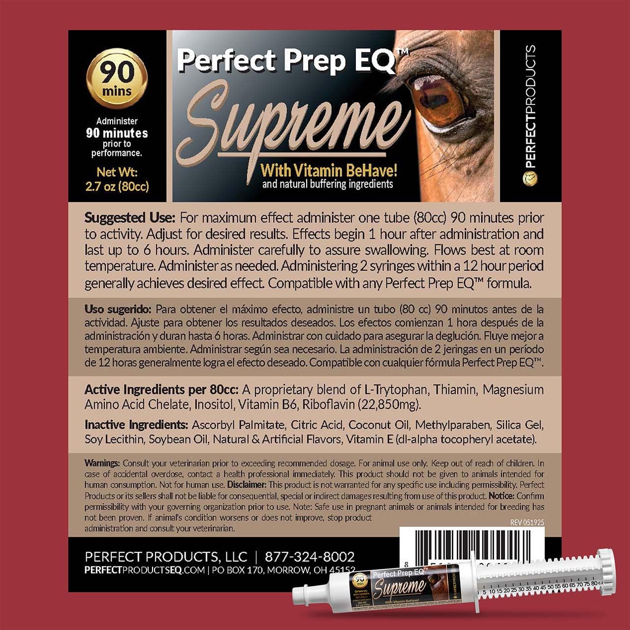 Duración de más de 6 horas con Perfect Prep EQ Supreme