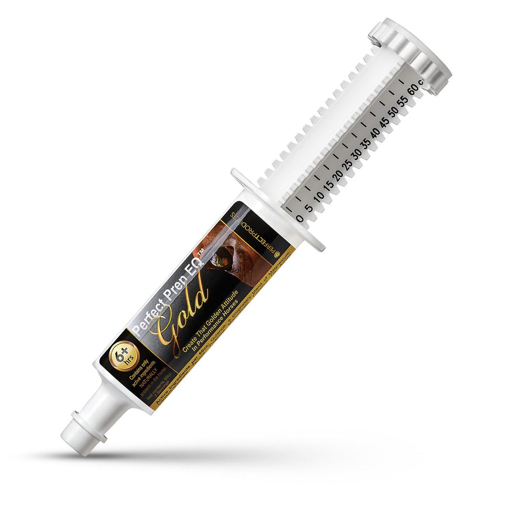 Perfect Prep EQ Gold, dosificador 60cc para administrar dosis precisas de calma