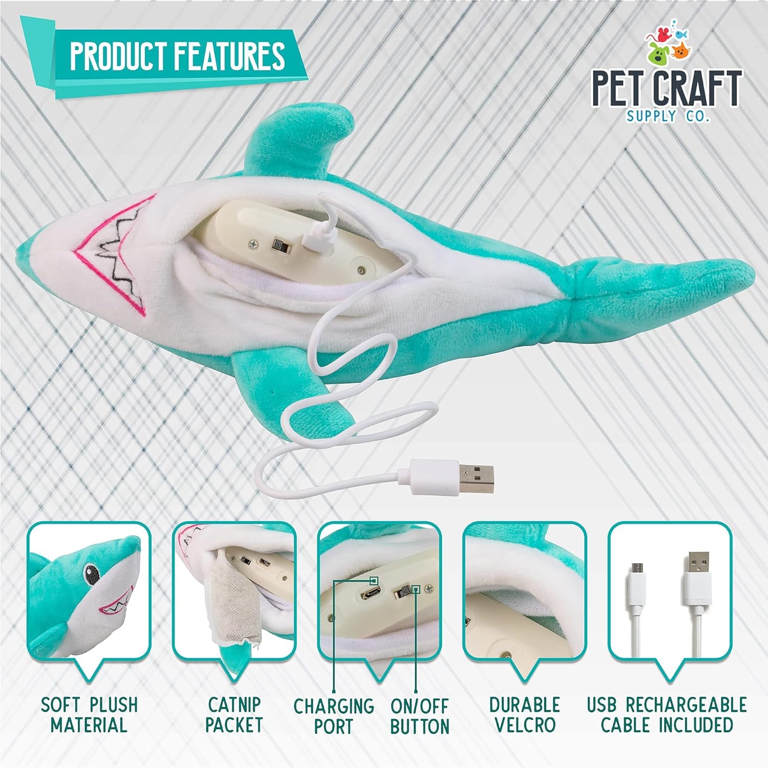 Diseño colorido y llamativo que atrae la atención del gato