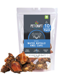Pet Craft Supply Huesos rodilla búfalo 10 unidades para masticar naturalmente.