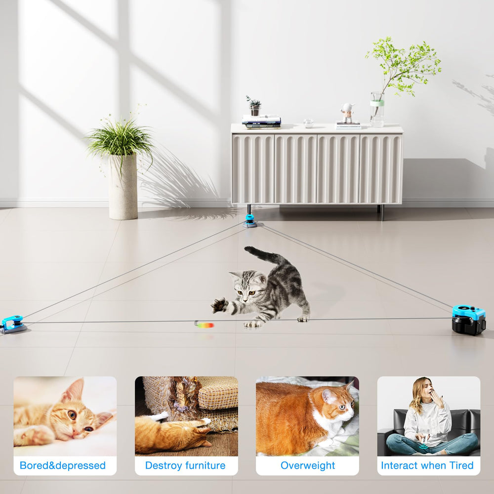 Pet Deluxe Juguete Gato Batería recargable de 2000 mAh para largas sesiones