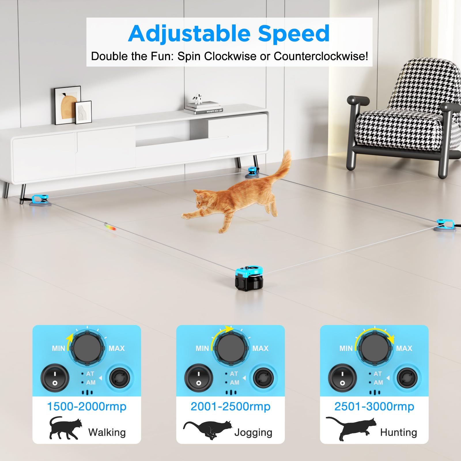 Pet Deluxe Juguete Gato Auto y Manual para control de juego