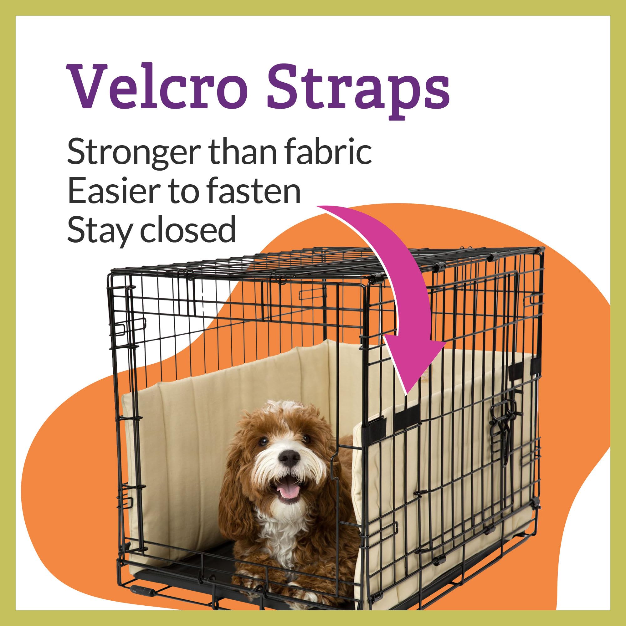 Pet Dreams correas velcro resistentes, 9 tiras que sujetan la funda.