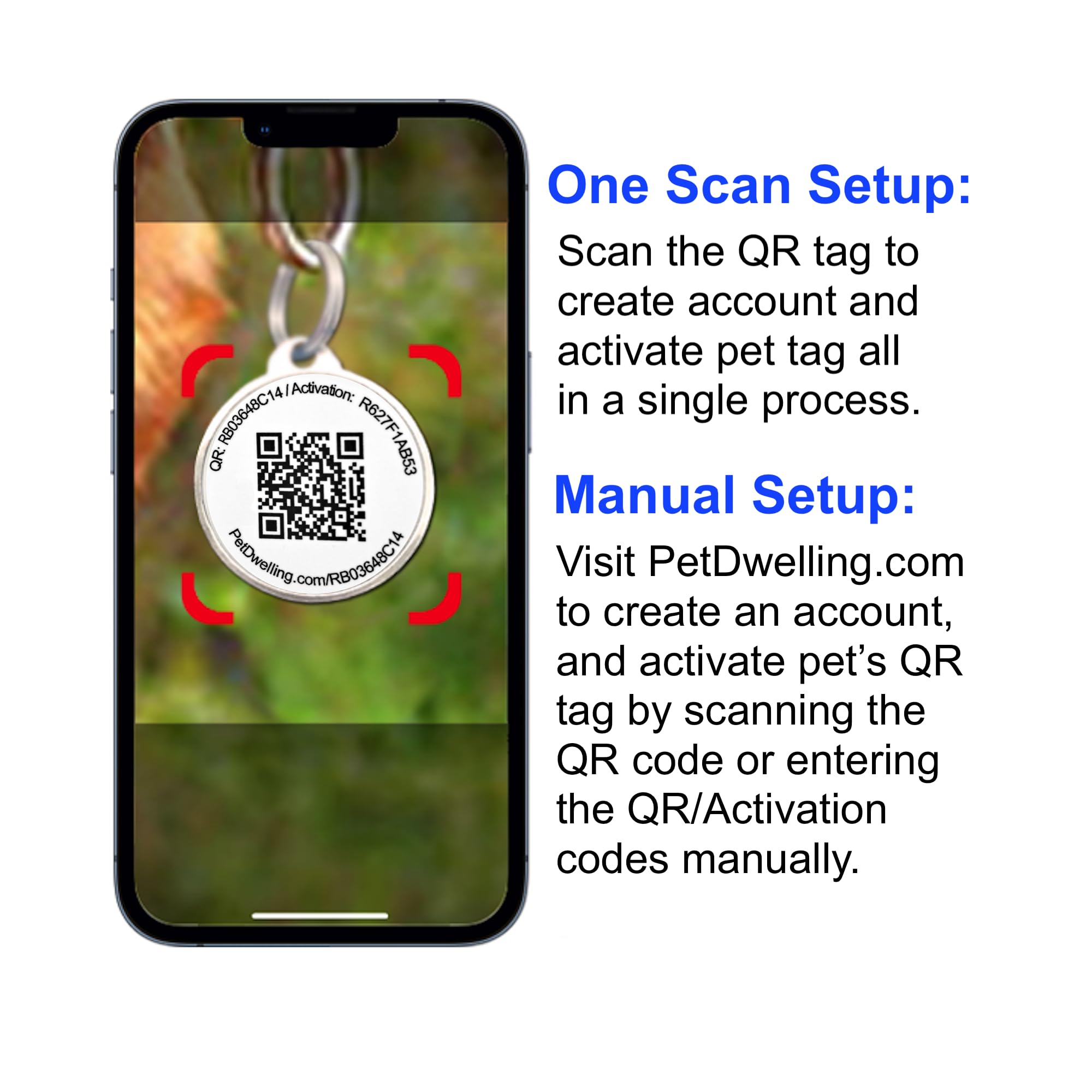 Etiqueta QR resistente al agua de Pet Dwelling para uso diario.