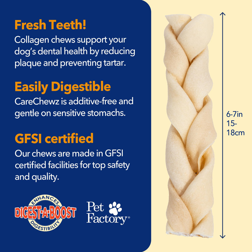 CareChewz de Pet Factory apoya la salud articular al masticar regularmente.