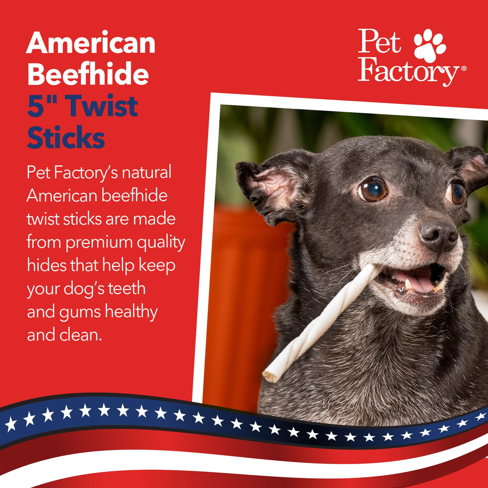 Pet Factory palitos torcidos de cuero crudo de res detalle: textura robusta para perros