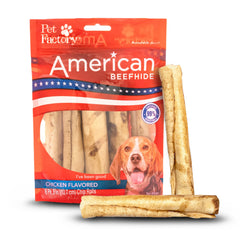 Pet Factory rollos-chip res 5 pulgadas en empaque, ideal para masticación responsable.