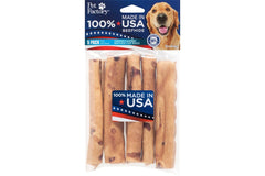 Rollos de piel de res Pet Factory con sabor a pollo, masticación prolongada.