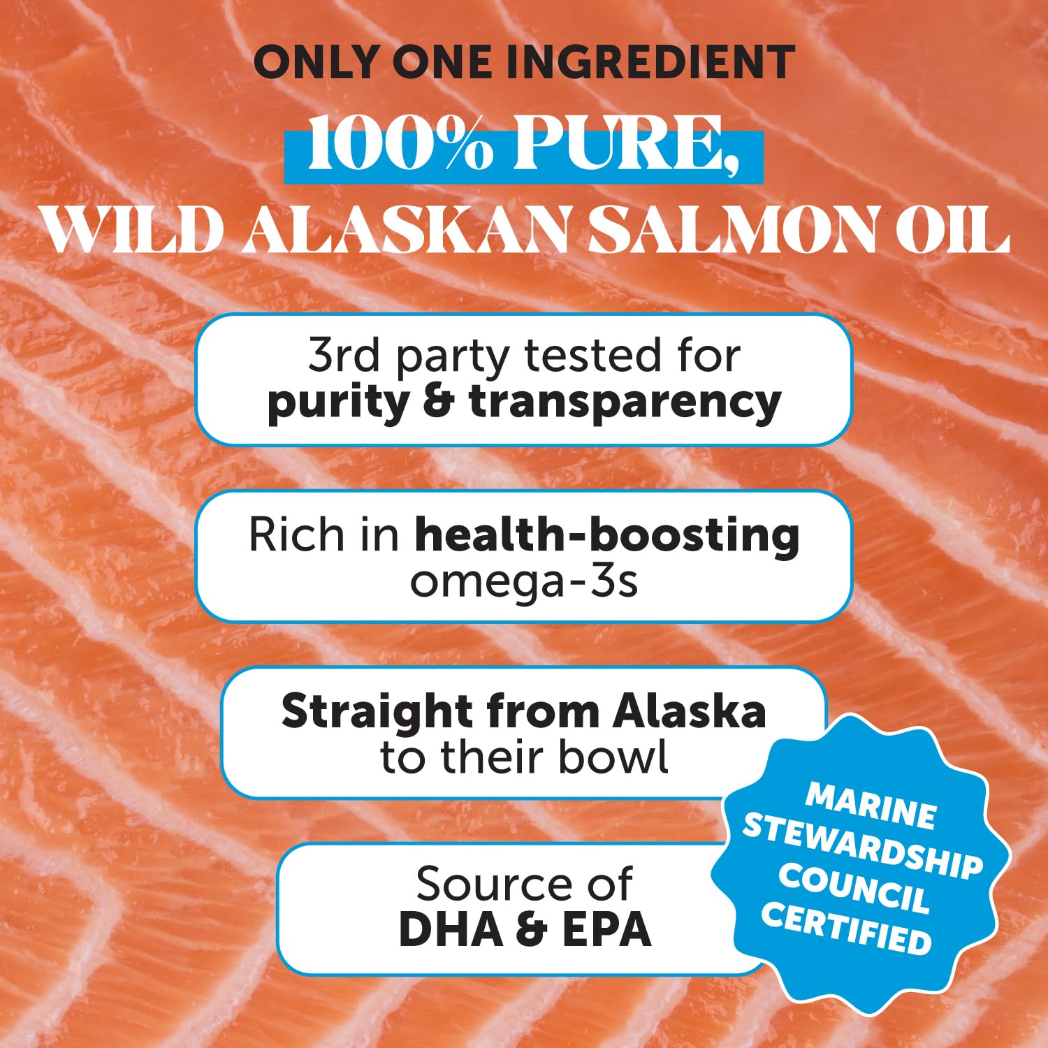 Pet Honesty: gotero para dosificar fácilmente el aceite de salmón Alaska.