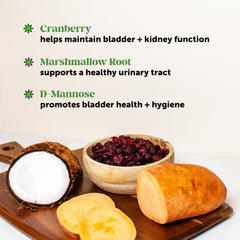 Pet Honesty Bladder Health Cranberry Chews ingredientes clave: cranberry y malvavisco para la salud urinaria