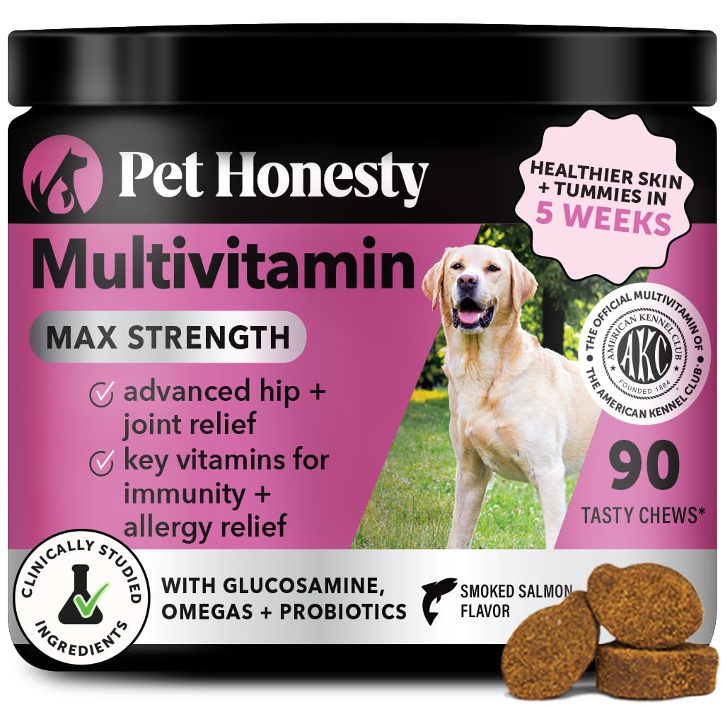 Pet Honesty Dog Multivitamin Max Strength — botella para apoyo diario a la movilidad.