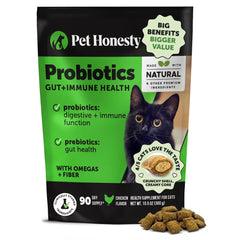 Pet Honesty Cat Probiotics: golosinas crujientes y cremosas para digestión diaria